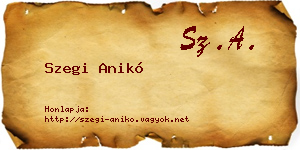 Szegi Anikó névjegykártya